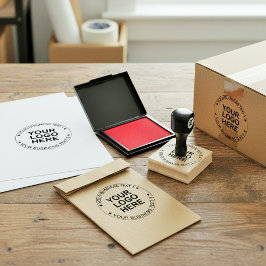 Custom Round Logo Stamp. Modern Business Text Seal Gummistempel