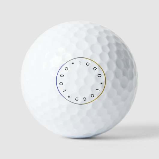 Custom Round Logo with Blue Silver Golden Frame Golfball (Vorderseite)