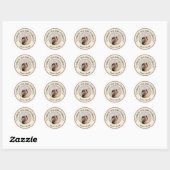 Custom Round Photo Thank You Beige Pink Runder Aufkleber (Blatt)