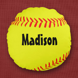 Custom Round Softball Pillow Rundes Kissen