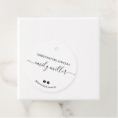 Custom Round White Script Handmade Juwelier Tag Geschenkanhänger (Beispiel)