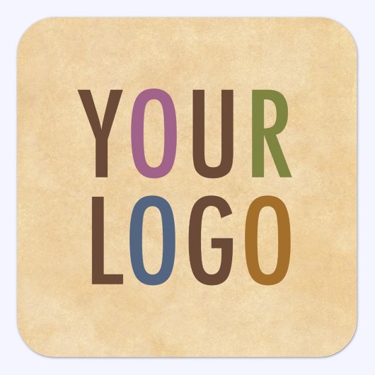 Custom Rounded Square Stickers mit Firmenlogo