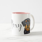 Custom Roxy Rottweiler Dog Zweifarbige Tasse (VorderseiteRechts)