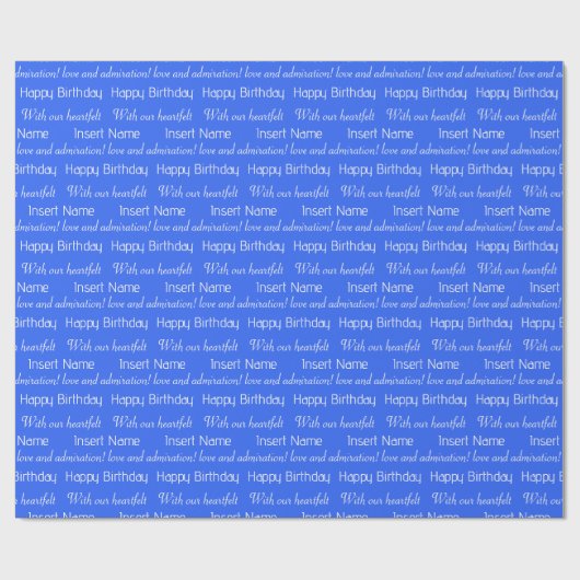 Custom Royal Blue All Occasion Wrapping Paper Geschenkpapier (Flach)