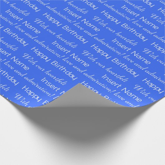 Custom Royal Blue All Occasion Wrapping Paper Geschenkpapier (Ecke)