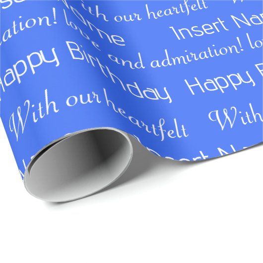 Custom Royal Blue All Occasion Wrapping Paper Geschenkpapier (Rolleneckpunkt)