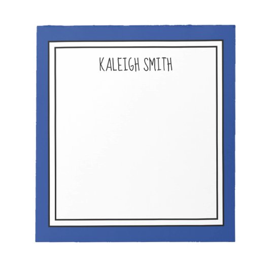 Custom Royal Blue Editable Color Notizblock (Vorderseite)