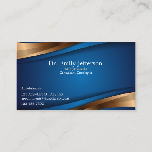 Custom Royal Blue Modern Modern Beruflich Visitenkarte (Vorderseite)