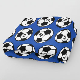 Custom Royal Blue Soccer Ball Muster Fleecedecke