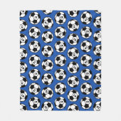 Custom Royal Blue Soccer Ball Muster Fleecedecke (Vorderseite)