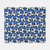 Custom Royal Blue Soccer Ball Muster Fleecedecke (Vorderseite (Horizontal))