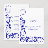 Custom Royal Blue Swirl UAWG / Reply Cards Einladung (Vorne/Hinten)
