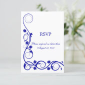 Custom Royal Blue Swirl UAWG / Reply Cards Einladung (Stehend Vorderseite)