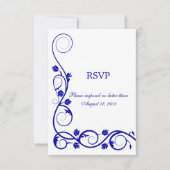 Custom Royal Blue Swirl UAWG / Reply Cards Einladung (Vorderseite)