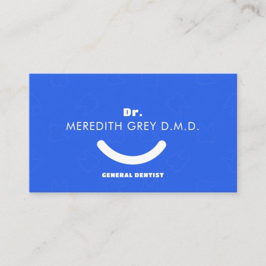 Custom Royal Blue White Dentist Doctors Extravagan Visitenkarte (Vorderseite)