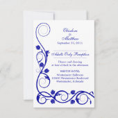Custom Royal Blue Wirbel Empfang Cards Einladung (Vorderseite)