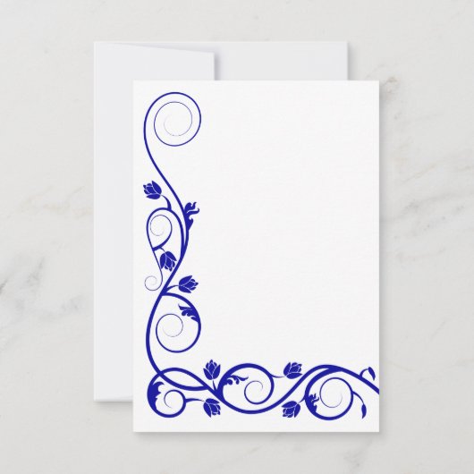 Custom Royal Blue Wirbel Empfang Cards Einladung (Rückseite)