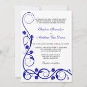 Custom Royal Blue Wirbel Hochzeitseinladung Einladung (Vorderseite)