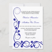 Custom Royal Blue Wirbel Hochzeitseinladung Einladung (Vorderseite)