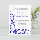 Custom Royal Blue Wirbel Hochzeitseinladung Einladung (Stehend Vorderseite)