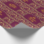 Custom Royal Burgundy & Gold Ornate Luxury Geschenkpapier (Ecke)