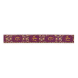 Custom Royal Burgundy & Gold Ornate Luxury  Ripsband