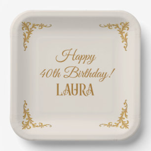 Custom Royal Gold Birthday Party Pappteller