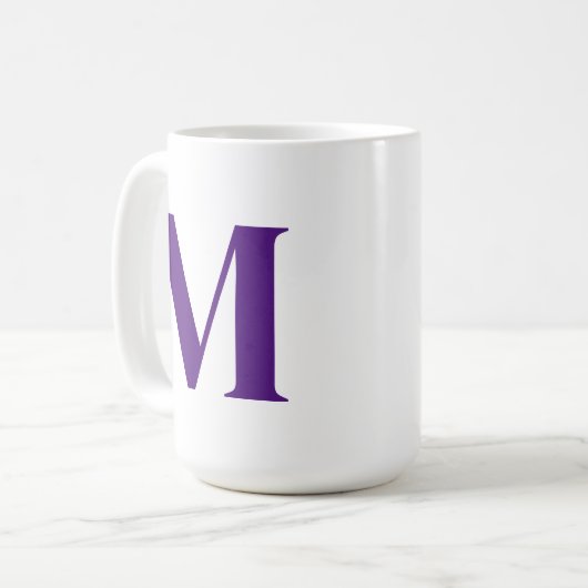 Custom Royal Lila Letter Personalisiert Initial Kaffeetasse (Vorderseite Links)