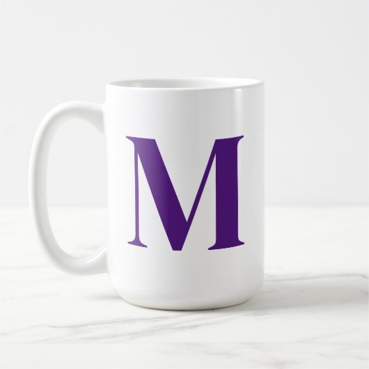 Custom Royal Lila Letter Personalisiert Initial Kaffeetasse (Links)
