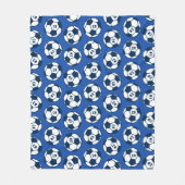 Custom Royal Navy Blue Soccer Ball Muster Fleecedecke (Vorderseite)