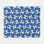 Custom Royal Navy Blue Soccer Ball Muster Fleecedecke (Vorderseite (Horizontal))