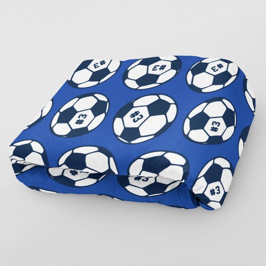 Custom Royal Navy Blue Soccer Ball Muster Fleecedecke