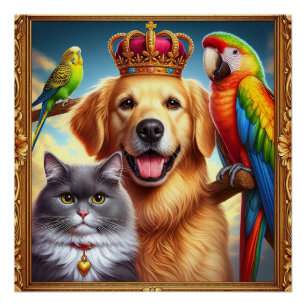 Custom Royal Pet Portrait Noble Digitale Kunst Poster