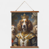 Custom Royal Pet Portrait Noble Digitale Kunst Wandteppich Mit Holzrahmen (Vorderseite)