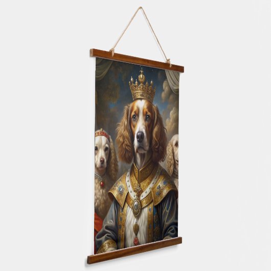 Custom Royal Pet Portrait Noble Digitale Kunst Wandteppich Mit Holzrahmen (Gewinkelt)