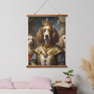 Custom Royal Pet Portrait Noble Digitale Kunst Wandteppich Mit Holzrahmen
