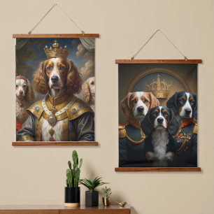 Custom Royal Pet Portrait Noble Digitale Kunst Wandteppich Mit Holzrahmen