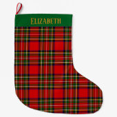 Custom Royal Stewart Clan Tartan Plaid Name Großer Weihnachtsstrumpf (Vorderseite)