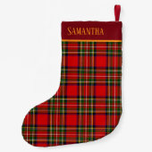 Custom Royal Stewart Clan Tartan Plaid Name Kleiner Weihnachtsstrumpf (Rückseite)