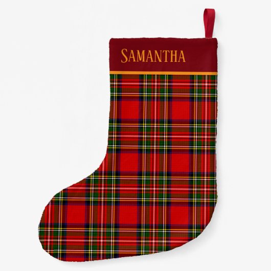 Custom Royal Stewart Clan Tartan Plaid Name Kleiner Weihnachtsstrumpf (Rückseite)