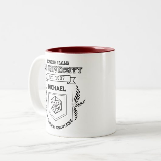 Custom RPG University - Funny RPG Liebhaber Zweifarbige Tasse (Vorderseite Links)
