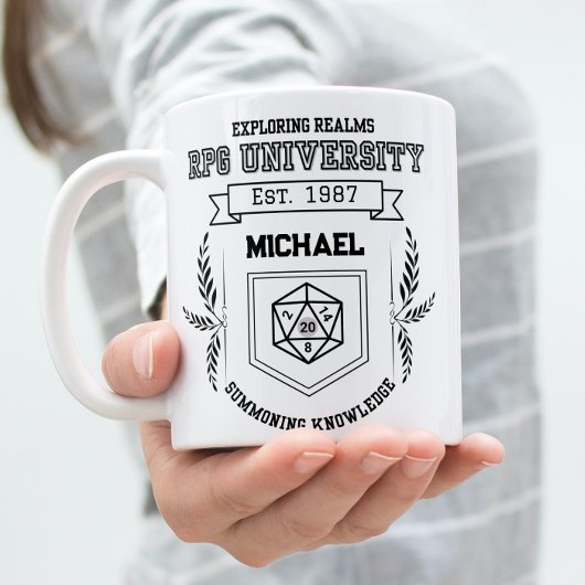 Custom RPG University - Funny RPG Liebhaber Zweifarbige Tasse