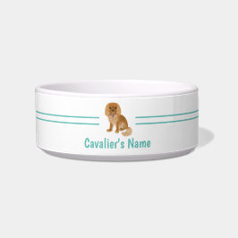 Custom Ruby Cavalier King Charles Spaniel Dog Bowl Napf
