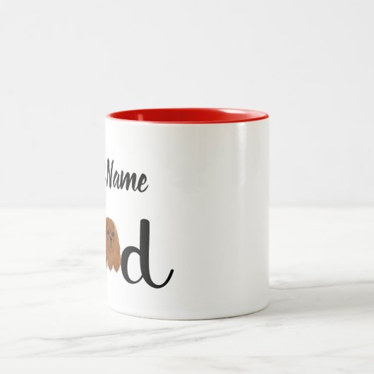 Custom Ruby Cavalier King Charles Spaniel Zweifarbige Tasse (Mittel)