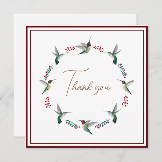 Custom Ruby-throated Hummingbirds Dankeschön Karte (Vorne/Hinten)