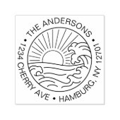 Custom Rücksendeadresse Beach Waves Wedding Permastempel (Design)