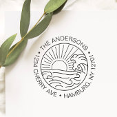 Custom Rücksendeadresse Beach Waves Wedding Permastempel