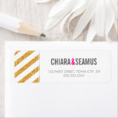 CUSTOM RÜCKSENDEADRESSE Modernes Gold Glitzer Stre (Insitu)