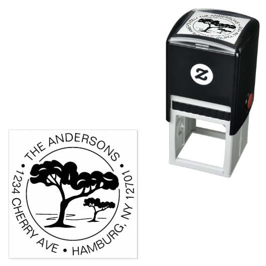 Custom Rücksendeadresse Umbrella Pine Tree Permastempel (Beispiel)