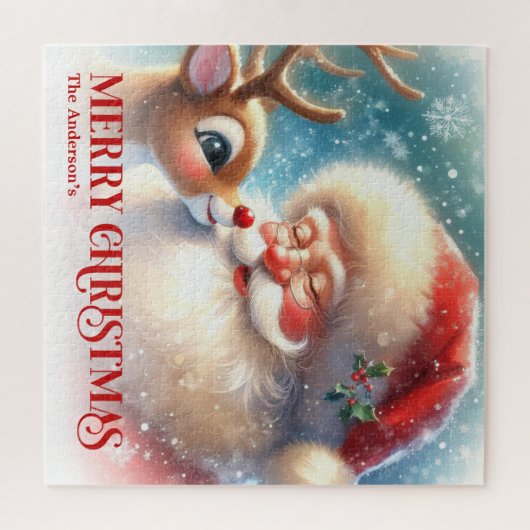 Custom Rudolph and Santa Christmas Puzzle for Kids (Horizontal)